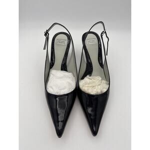 Women’s Arturo Chiang Size 8 Black Patent Leather Slingback Kitten Heels